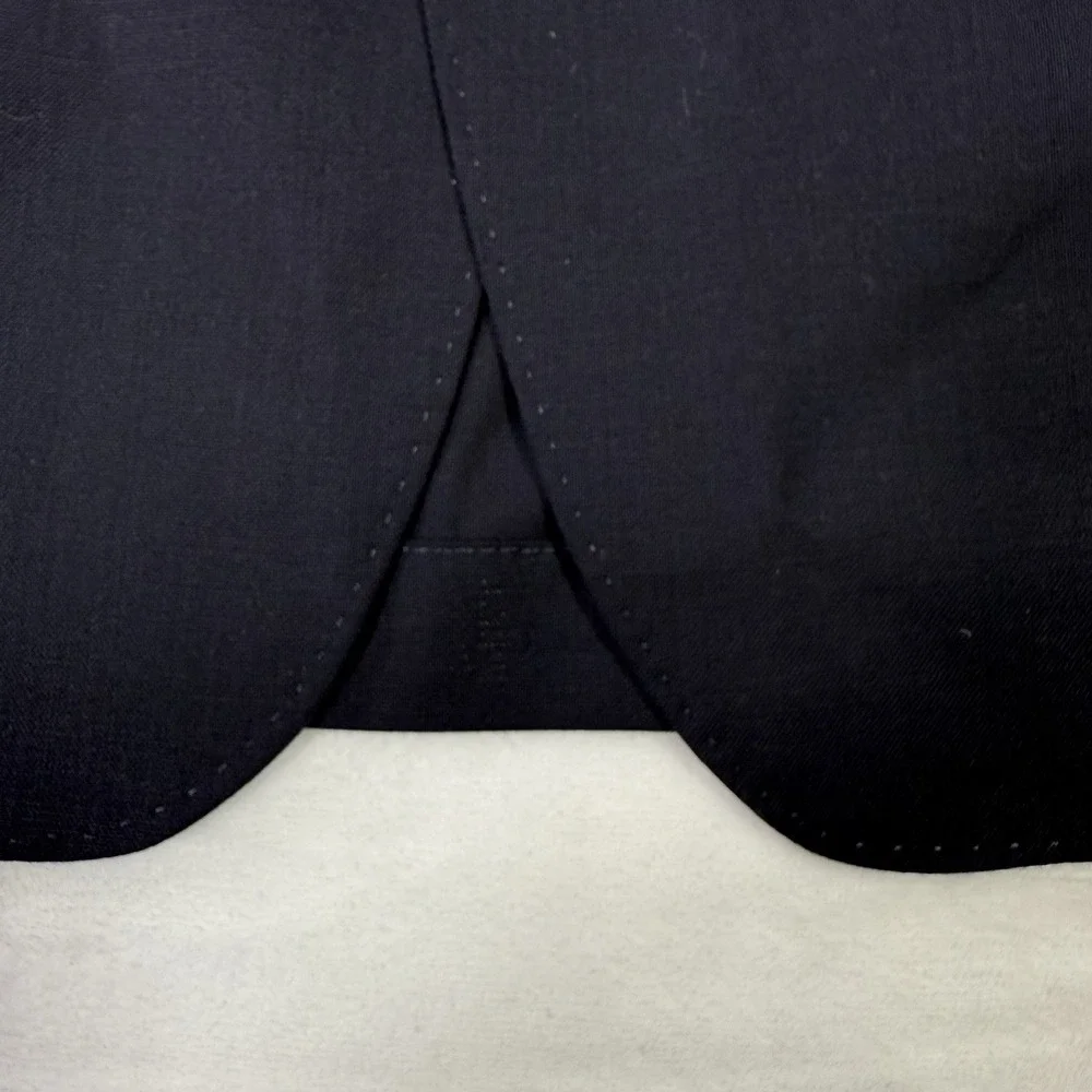 Q by Flynt Blazer Mens 44R Navy Journey 100% Wool Double Vented‎ Striped Lined